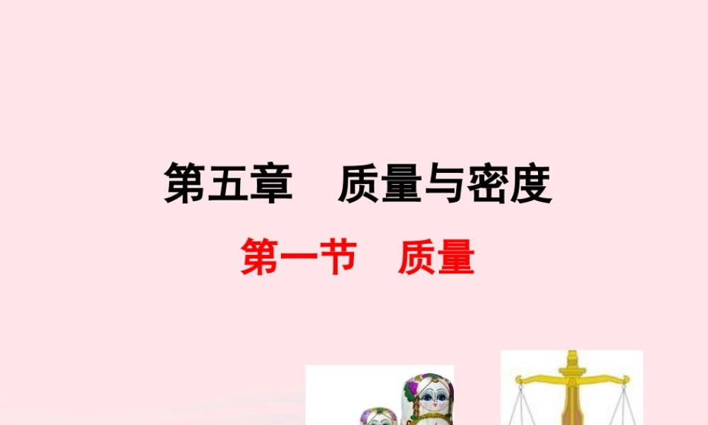 八年级物理全册 第五章 第一节 质量教学课件 (新版)沪科版 课件