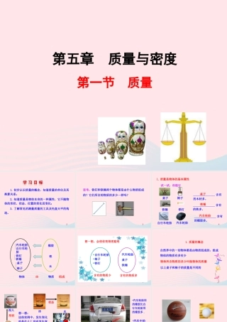 八年级物理全册 第五章 第一节 质量教学课件 (新版)沪科版 课件