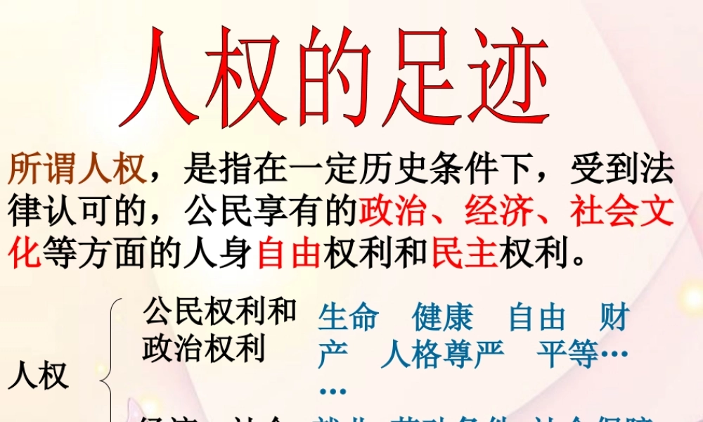 九年级历史与社会全册 第三单元 第一课 人权的足迹课件 人教版 课件