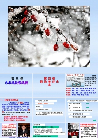 九年级政治 第四单元第十课第四节拥抱美好未来课件 人教新课标版 课件