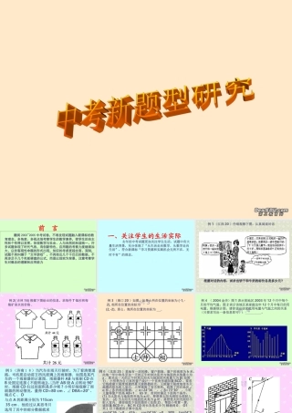 中考数学专题八新题型研究 试题