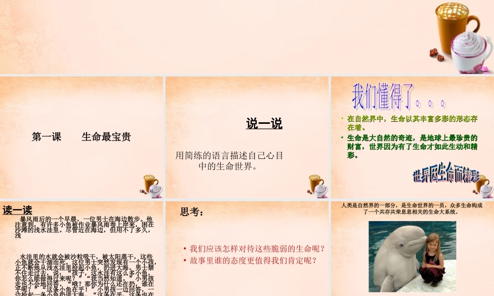 中学七年级政治上册 3.1 多彩的生命世界课件 新人教版 课件