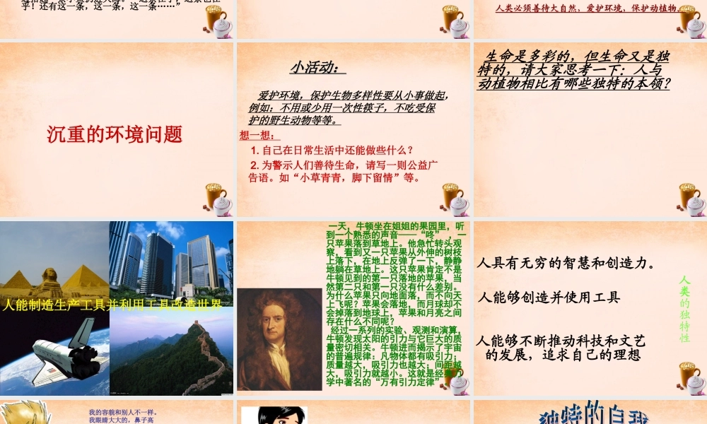 中学七年级政治上册 3.1 多彩的生命世界课件 新人教版 课件