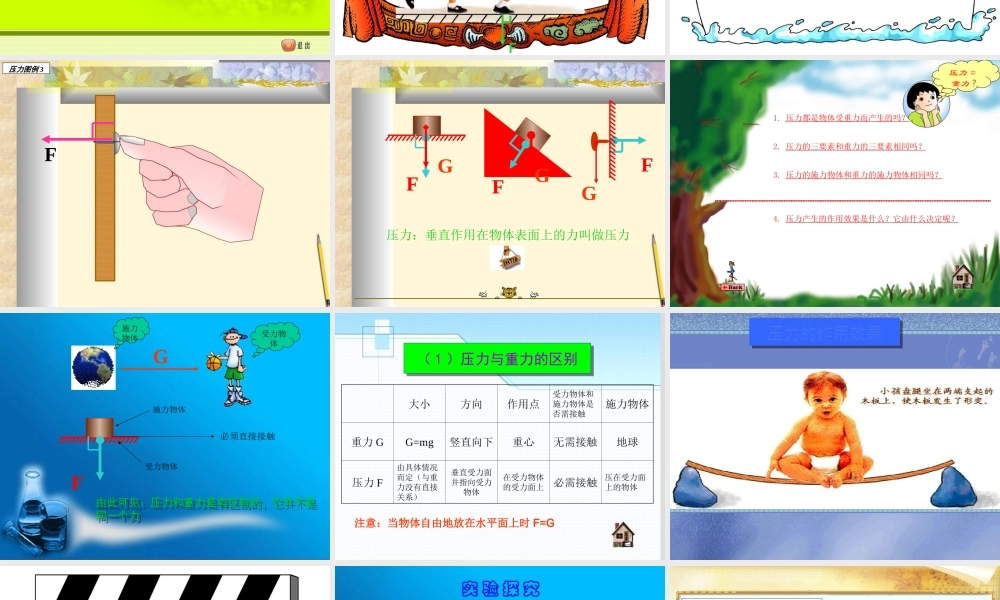 八年级物理下册 9.1(压强)课件 教科版 课件