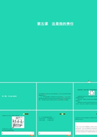九年级政治全册 第二单元 共同生活 第5课 这是我的责任 第1框 这是我的责任课件 人民版 课件
