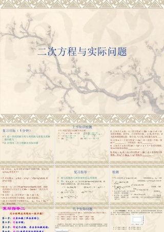 九年级数学上册 二次方程与实际问课件 人教新课标版 课件