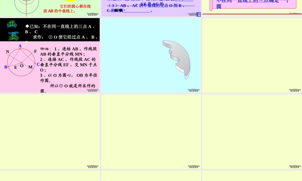 九年级数学确定圆的条件 苏教版 课件