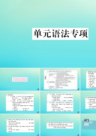 九年级英语全册 Unit 9 I like music that I can dance to单元语法专项习题课件 (新版)人教新目标版 课件