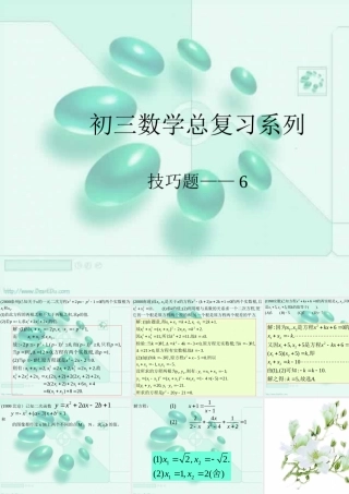 初三数学总复习系列-技巧6 中考数学一轮复习技巧课件[整理七套]