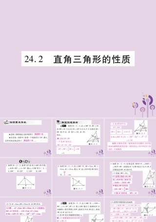 九年级数学上册 第24章 解直角三角形 242 直角三角形的性质课件 (新版)华东师大版 课件