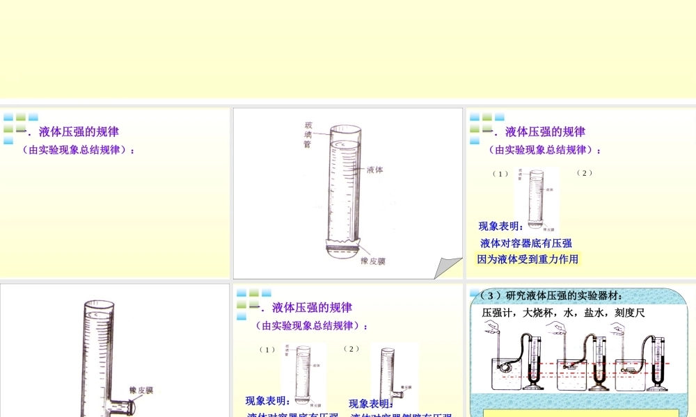 九年级物理 第十四章之(液体压强)课件 人教新课标版 课件