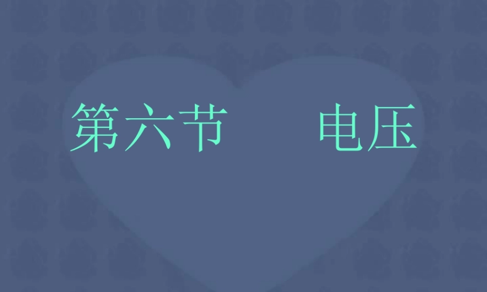 九年级物理电压和电压表 新课标 课件