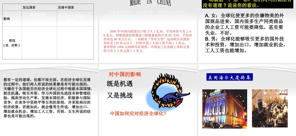 九年级历史下册 第七单元第16课(世界经济的 全球化 )课件 人教新课标版 课件
