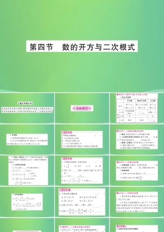 中考数学复习 第一轮 考点系统复习 第一章 数与式 第四节 数的开方与二次根式(精讲)课件