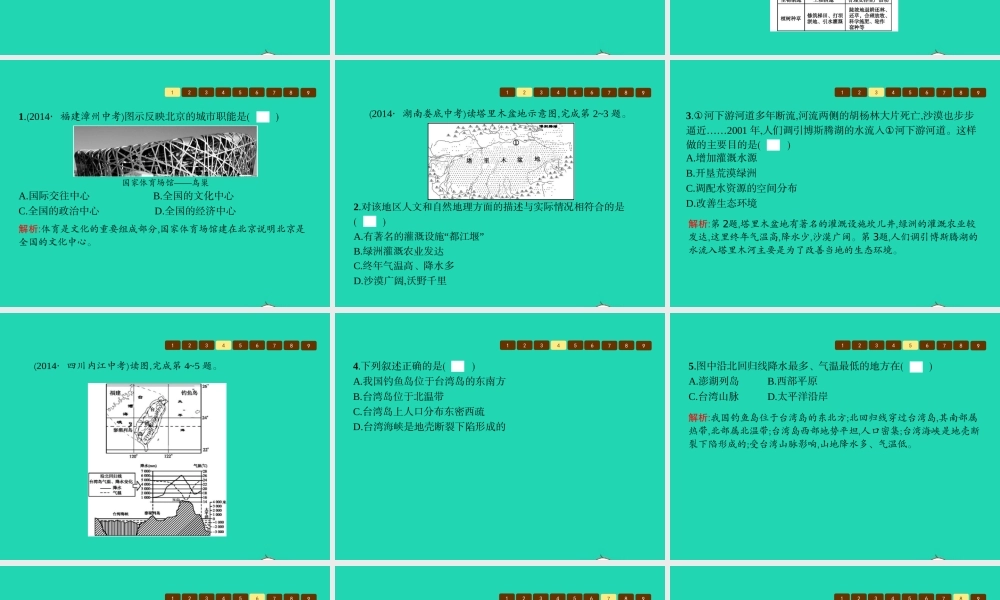 八年级地理下册 第八章 认识区域 环境与发展单元整合课件 (新版)湘教版 课件