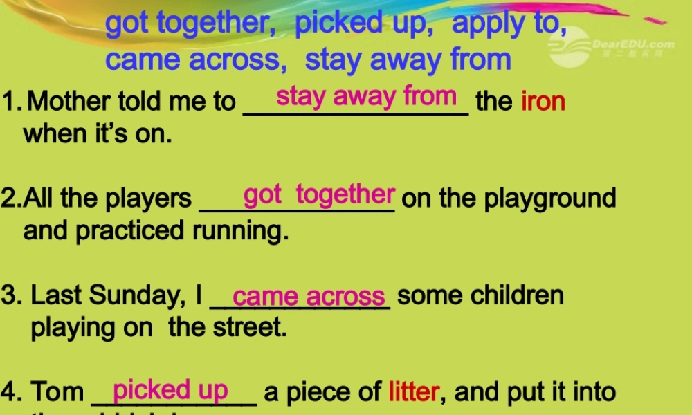 九年级英语(选词填空)课件2 人教新目标版 课件