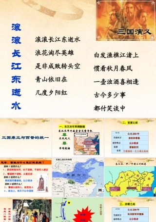 八年级历史与社会上册 第四单元第三课第一框 三国鼎立与西晋的统一课件 人教版 课件