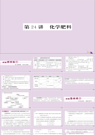中考化学总复习 第一轮复习 系统梳理 夯基固本 第24讲 化学肥料课件