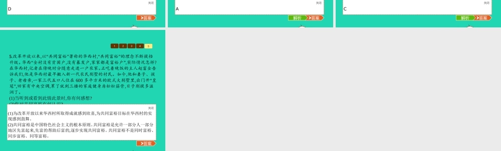 九年级政治全册 第二单元 共同富裕 社会和谐 21 走共同富裕道路(第2课时)习题课件 粤教版 课件