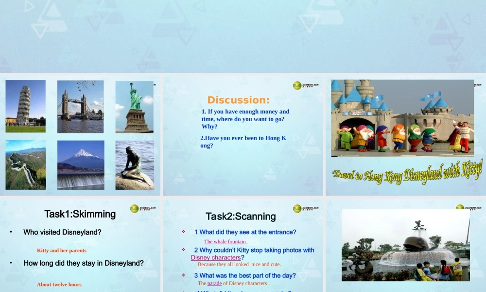 八年级英语下册(Unit 2 Travelling Reading)课件 牛津版 学案