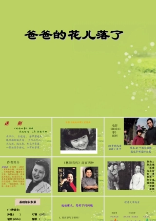 中学七年级语文下册(爸爸的花儿落了)课件 新人教版 课件