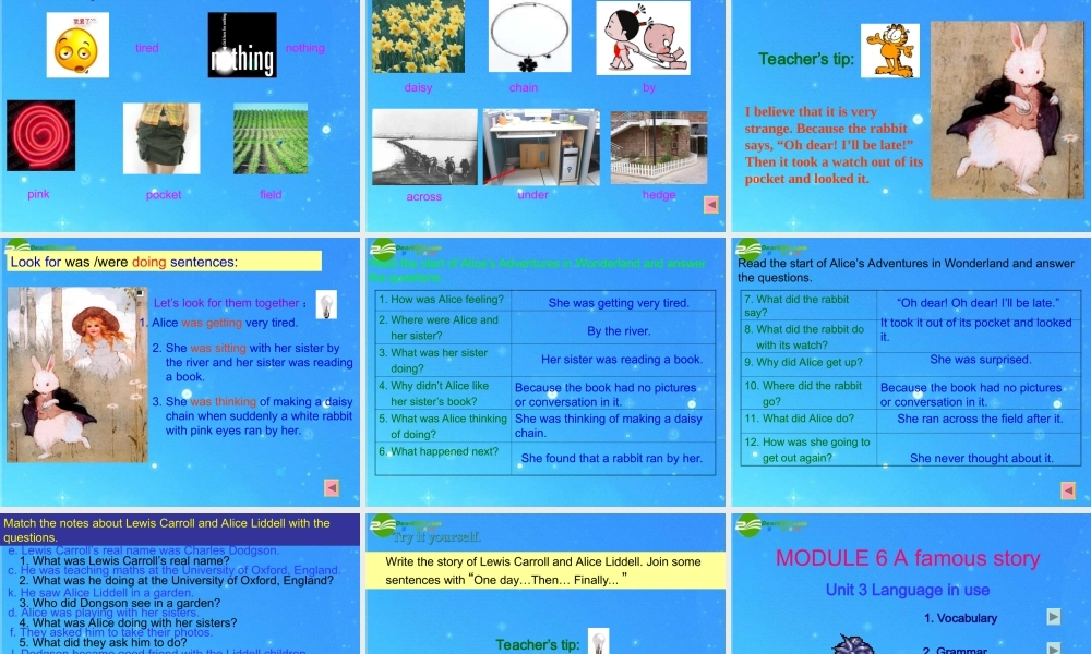 八年级英语上册 Module 6 Unit 1 She was sitting by the river课件 外研版 课件