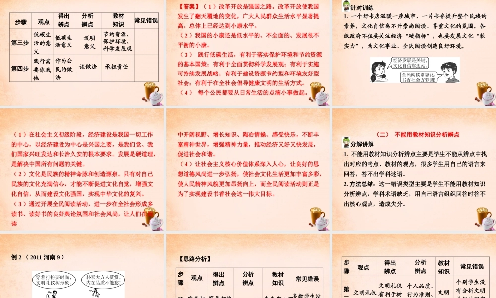 中考政治 第二篇 题型研究 题型二 辨析题课件