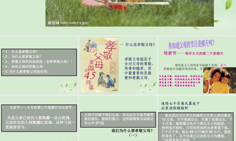 八年级政治(难报三春晖)课件 人教新课标版 课件