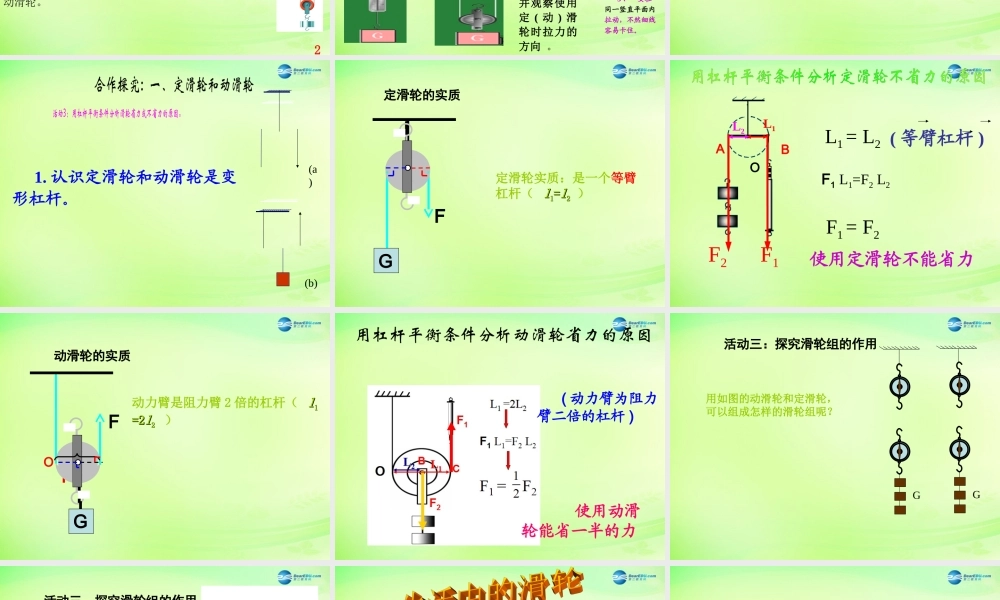 八年级物理全册 10.2 滑轮及其应用课件1 (新版)沪科版 课件