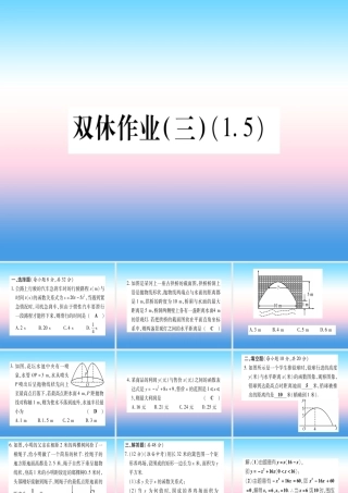 九年级数学下册 双休作业(三)作业课件 (新版)湘教版 课件