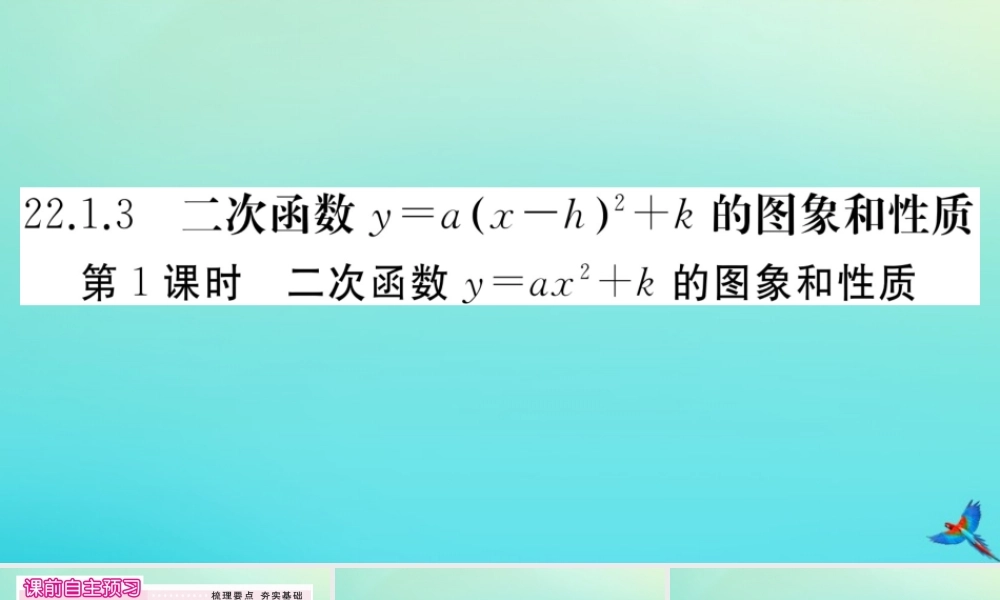 九年级数学上册 第22章 二次函数 2213 第1课时 二次函数yax2k的图象和性质作业课件 (新版)新人教版 课件