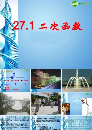 九年级数学下册 271 二次函数 华东师大版 课件