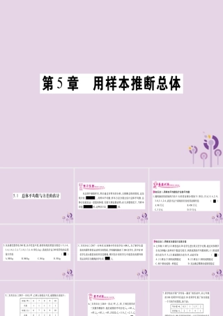 九年级数学上册 第5章 用样本推断总体 51 总体平均数与方差的估计作业课件 (新版)湘教版 课件