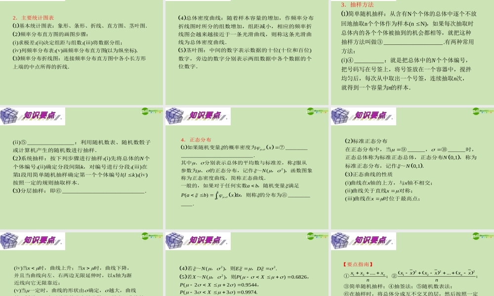 安徽省高三数学复习 第12单元第71讲 随机抽样、正态分布课件 理 课件