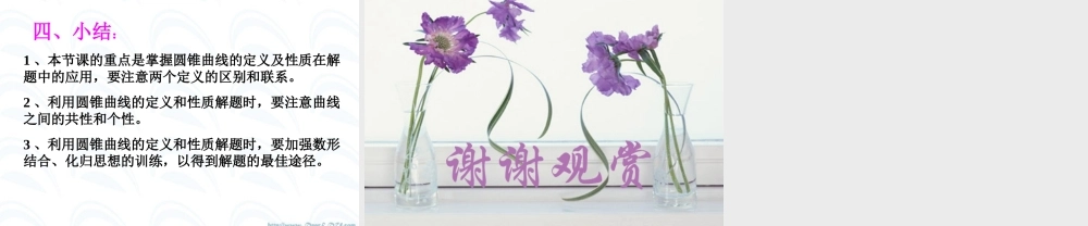 圆锥曲线方程小结 人教版 课件