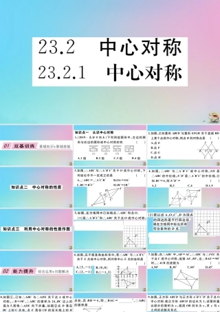 九年级数学上册 第23章(旋转)232 中心对称 2321 中心对称作业课件 (新版)新人教版 课件
