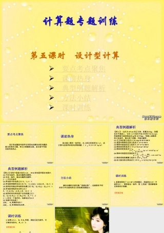 九年级物理计算题专题训练第五课时设计型计算 新课标 人教版 课件