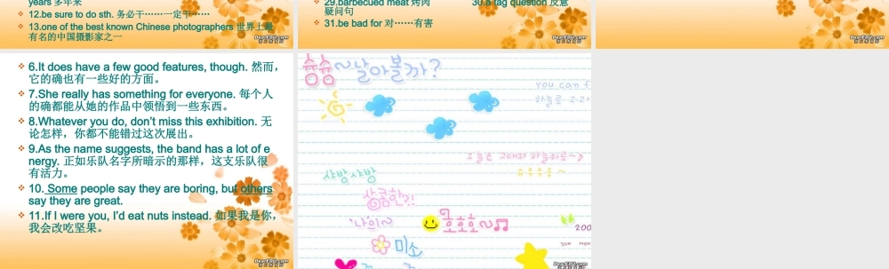 九年级英语Unit6复习课件 人教新目标版 课件