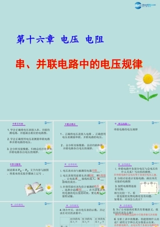 九年级物理全册 162 串并联电路中电压的规律课件 (新版)新人教版 教案-2
