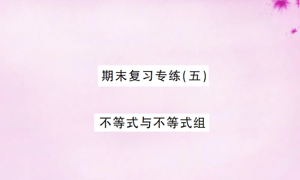 七年级数学下学期期末复习专练(五) 不等式与不等式组课件 (新版)新人教版 课件
