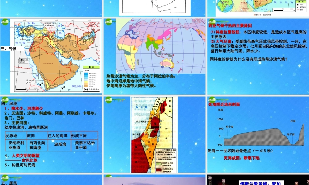 中考区域地理复习课件 西亚 人教新课标版 课件