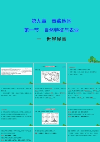 八年级地理下册 第九章 第一节 自然特征与农业(一世界屋脊)习题课件(新版)新人教版 课件