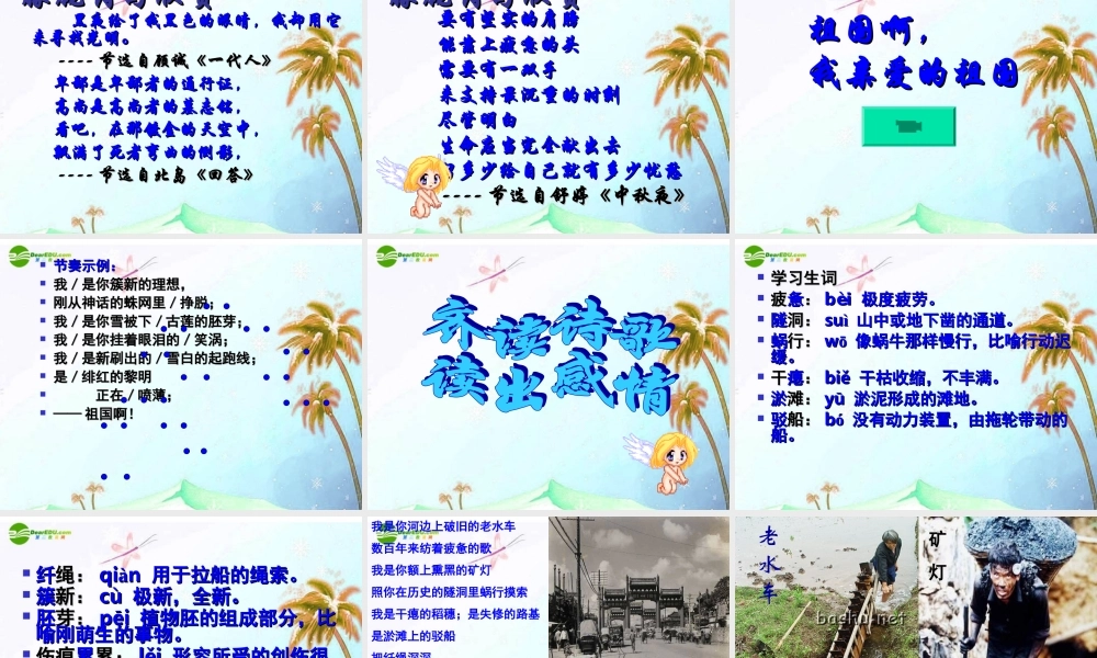 九年级语文下册(祖国啊，我亲爱的祖国)优秀课件(59页) 人教新课标版 课件