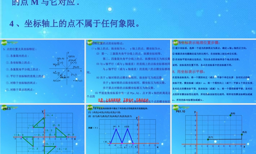 七年级数学下册 第六章 平面直角坐标系(小结)人教新课标版 课件