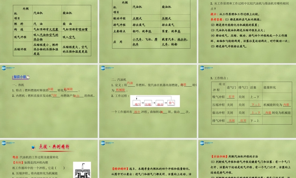 九年级物理全册 第十三章 第三节 内燃机课件 (新版)沪科版 课件