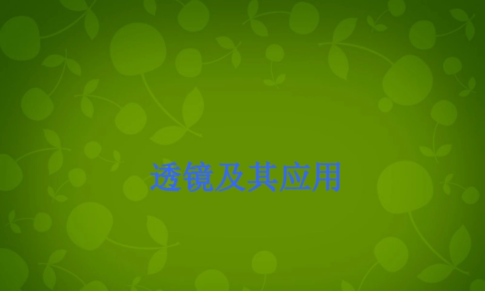 山东省东营市河口区实验学校八年级物理上册 第五章 透镜及其应用课件 (新版)新人教版 课件