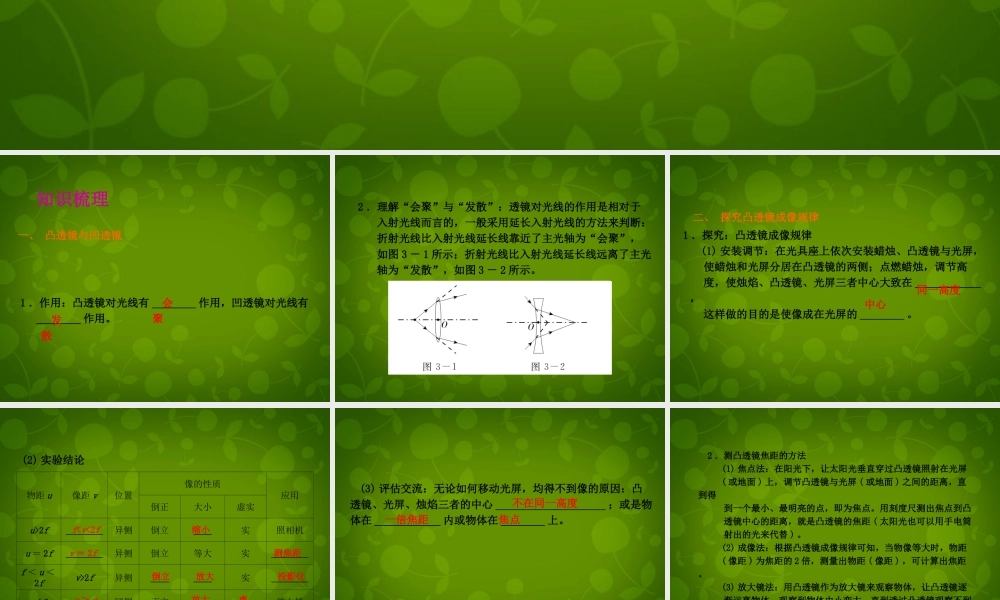 山东省东营市河口区实验学校八年级物理上册 第五章 透镜及其应用课件 (新版)新人教版 课件