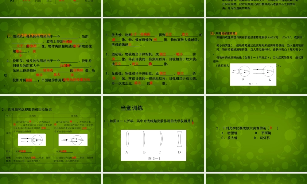 山东省东营市河口区实验学校八年级物理上册 第五章 透镜及其应用课件 (新版)新人教版 课件