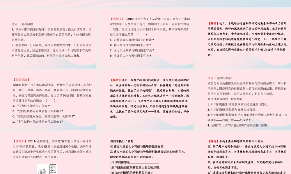 初中物理 专题二 科学探究课件 (新版)苏科版 课件