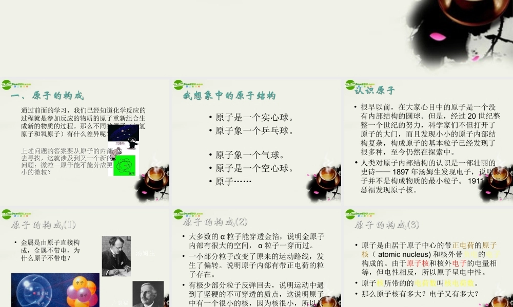 九年级政治 构成物质的基本微粒 课件2 沪教版 课件